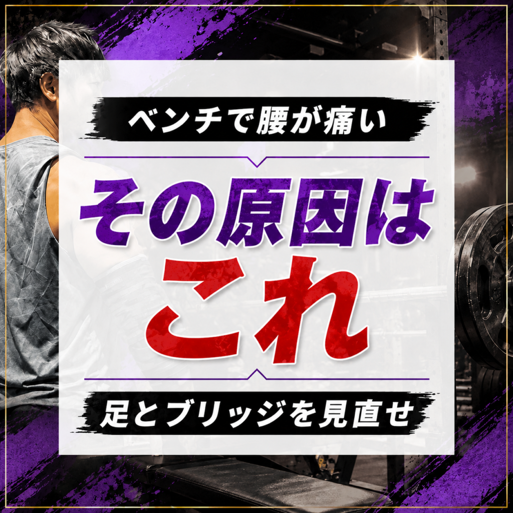 ベンチプレスで腰が痛い原因はこれ|足の位置とブリッジの間違い